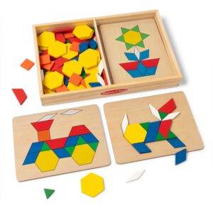 Melissa & Doug Kids Pattern Blocks And Boards Classic Toy