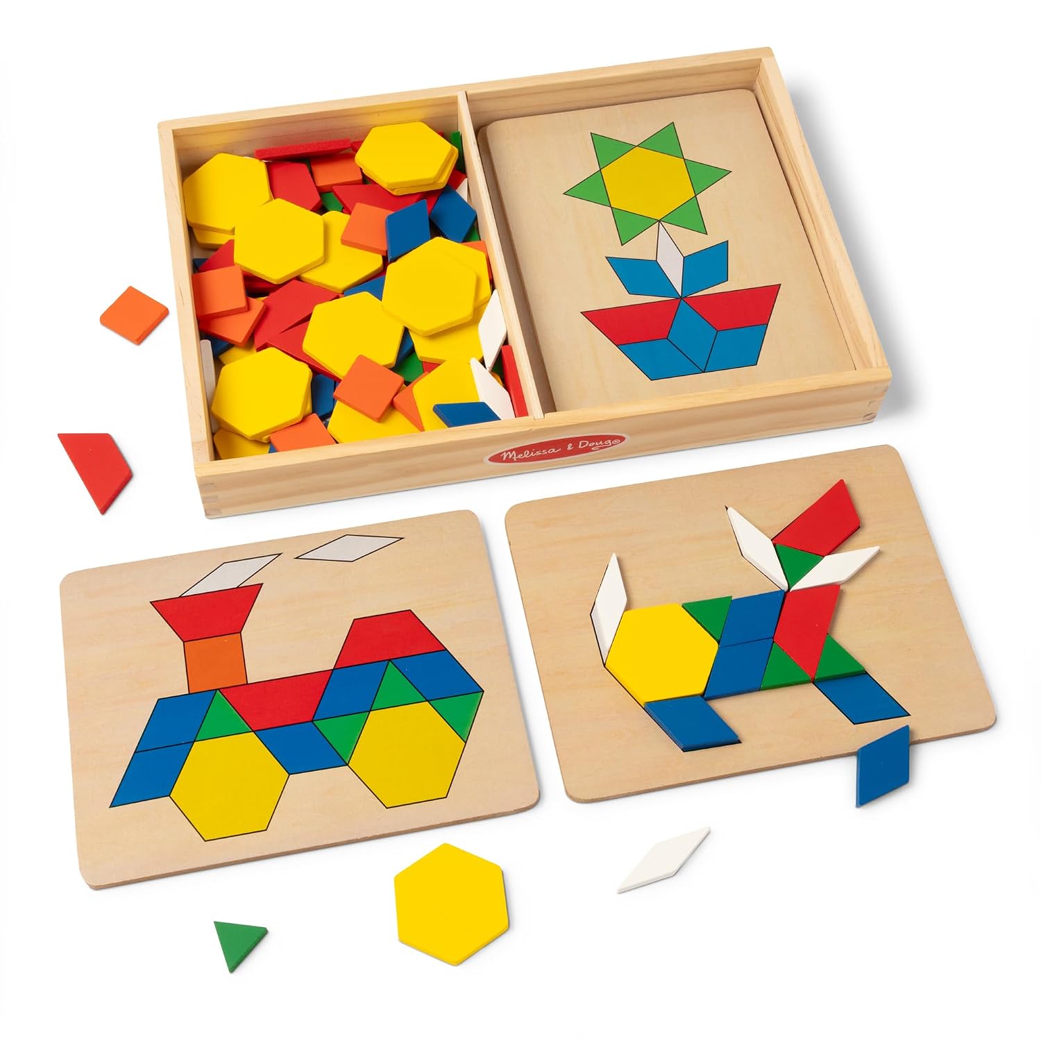 Melissa & Doug Kids Pattern Blocks And Boards Classic Toy