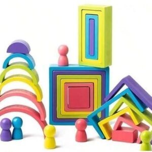 Wooden Rainbow Stacking Blocks