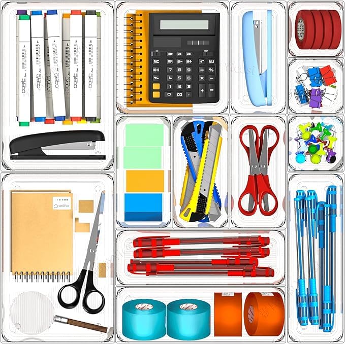 Multi-Compartment Desk Organizer Tray